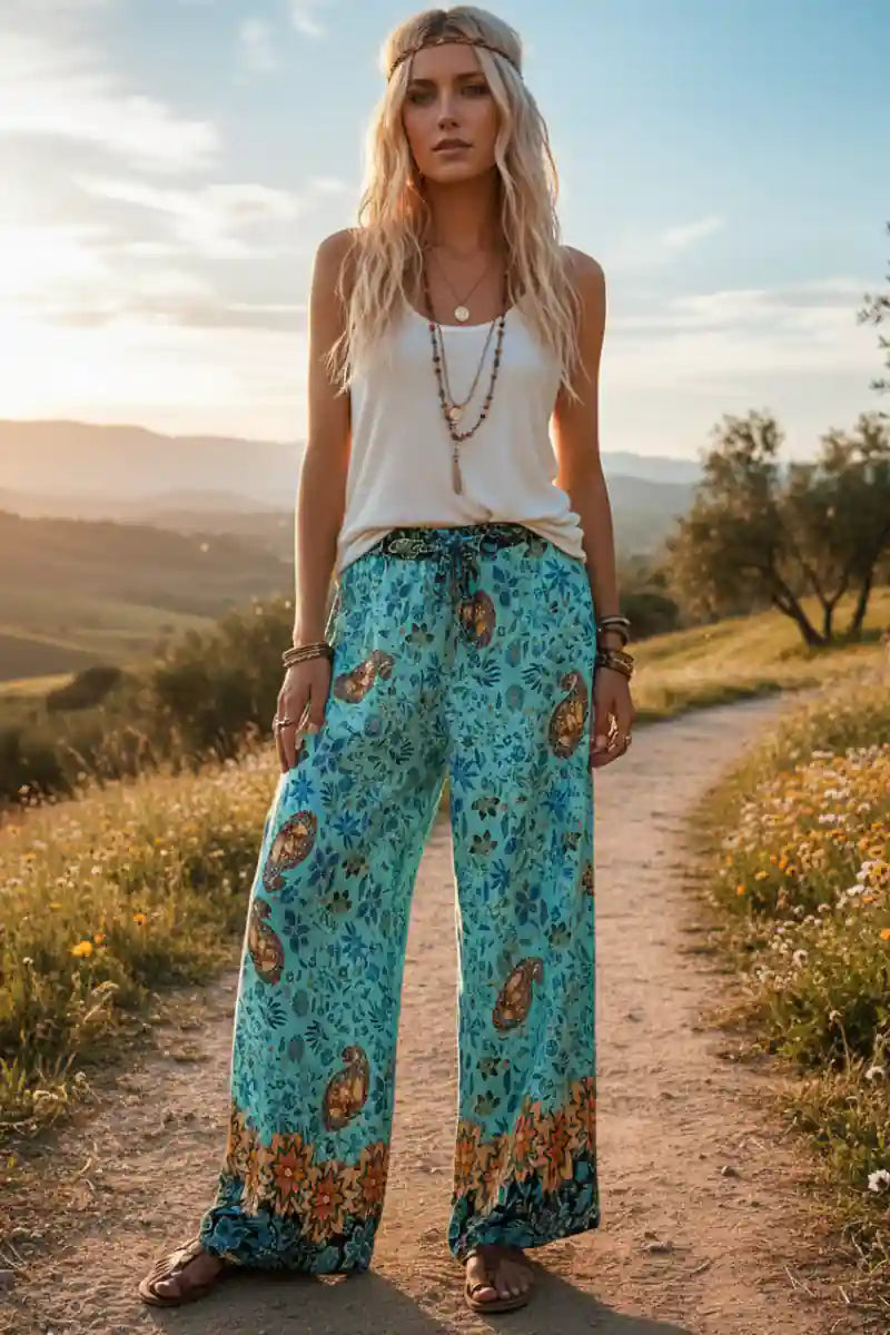 Bohemian Wide Leg Pants