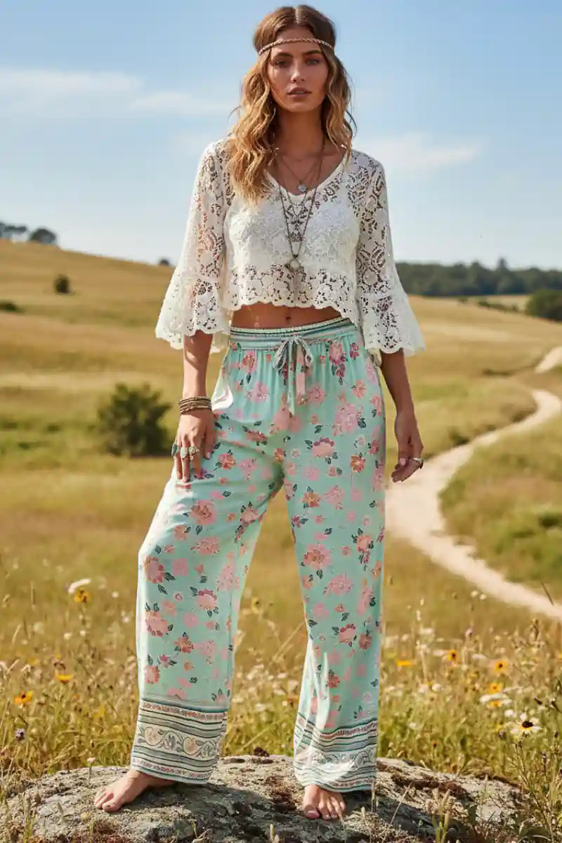 Bohemian Wide Leg Pants