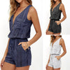 Boho Romper Casual V-neck stripe pattern