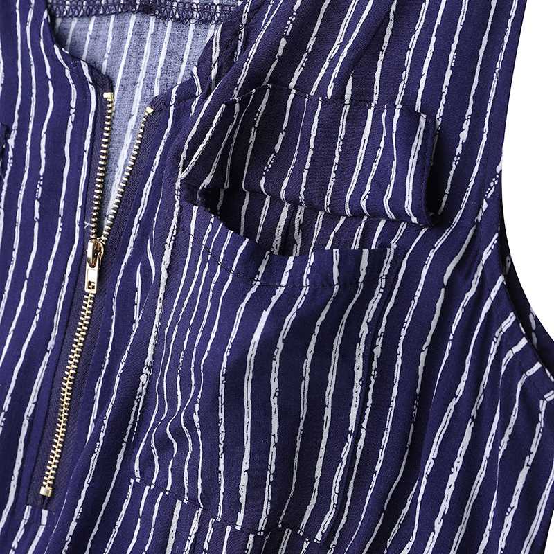 Boho Romper Casual V-neck stripe pattern