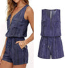 Boho Romper Casual V-neck stripe pattern