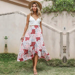 Boho Asymmetrical Skirt with Buttons and Ruffles