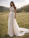 Boho Backless Wedding Dress