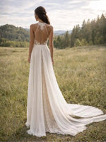 Boho Backless Wedding Dress