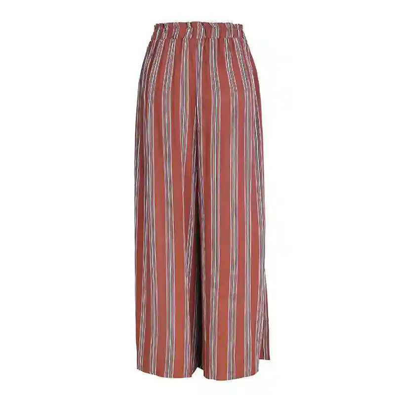 Boho Beachy Stripes Pants Palazzo