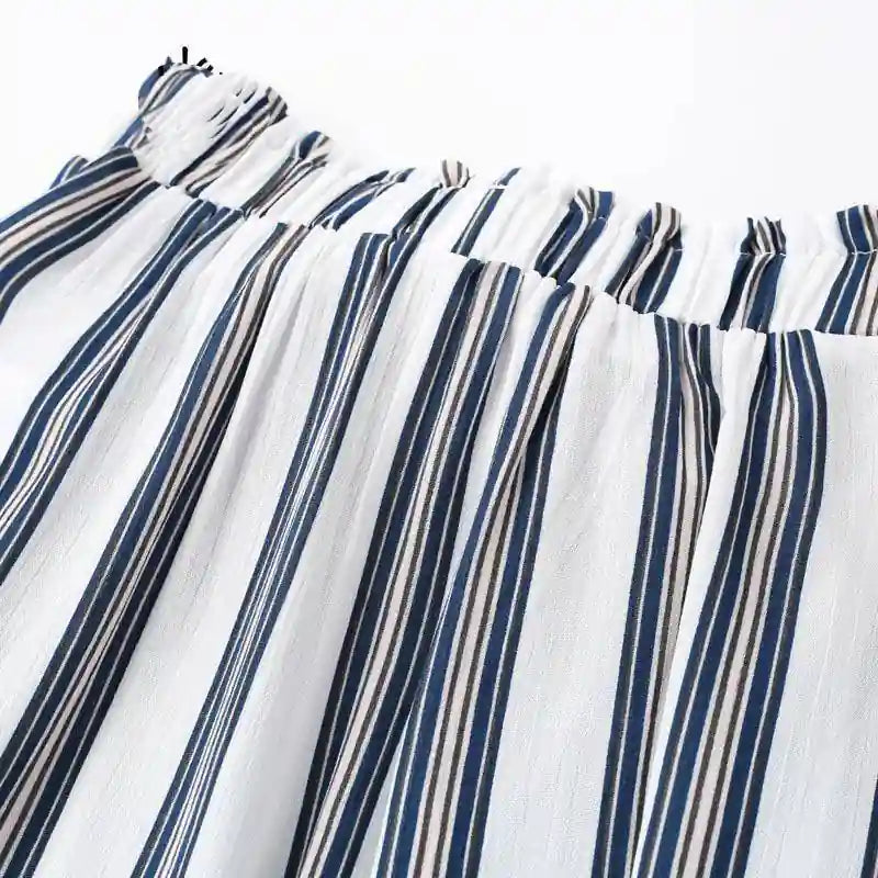 Boho Beachy Stripes Pants Palazzo