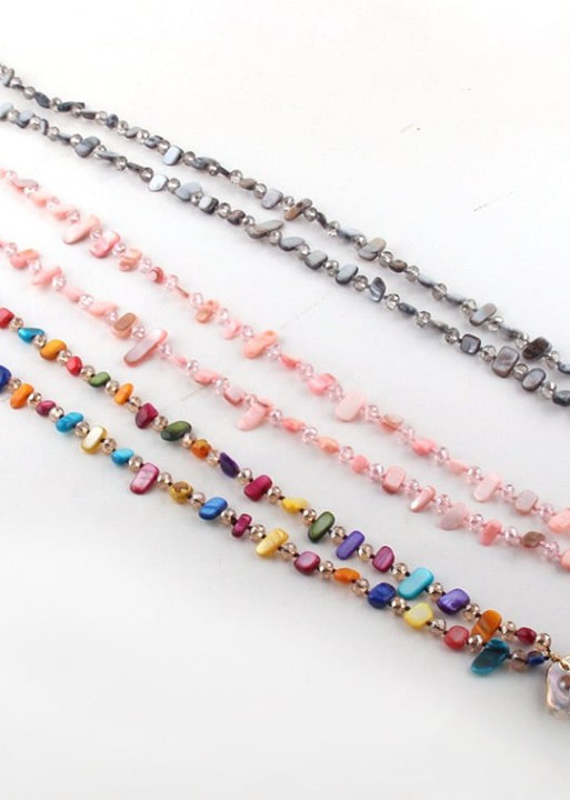 Boho Beaded Necklace 2 Layers