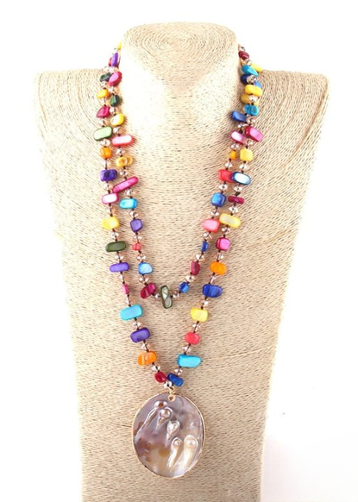 Boho Beaded Necklace 2 Layers