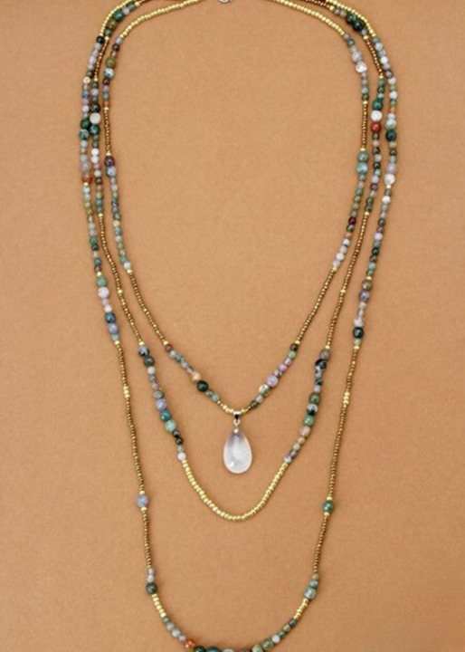 Boho Beaded Necklace 3 Layers