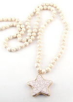 Boho Beaded Necklace Start Pendant