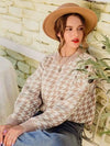 Boho Beige Houndstooth Sweater
