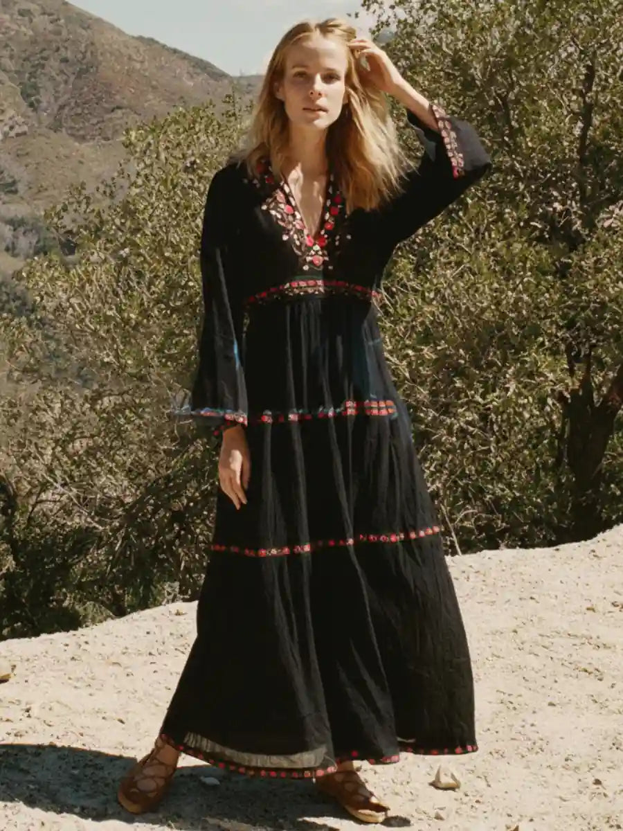 Boho Black Maxi Dress