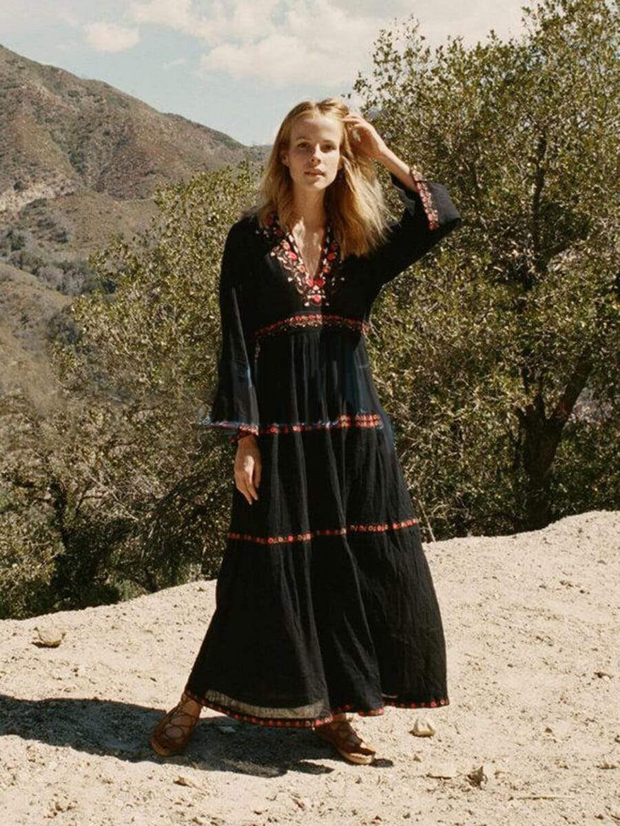 Boho Black Maxi Dress
