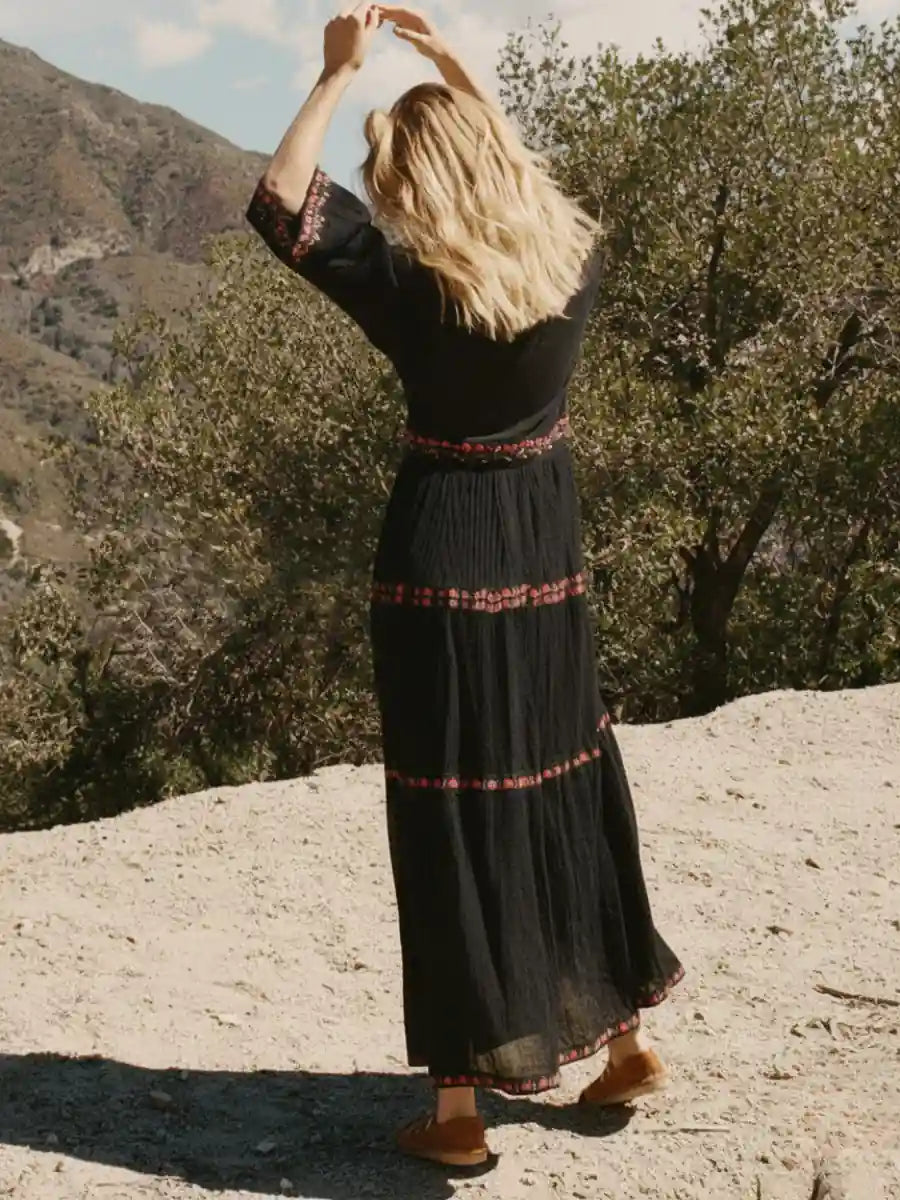 Boho Black Maxi Dress