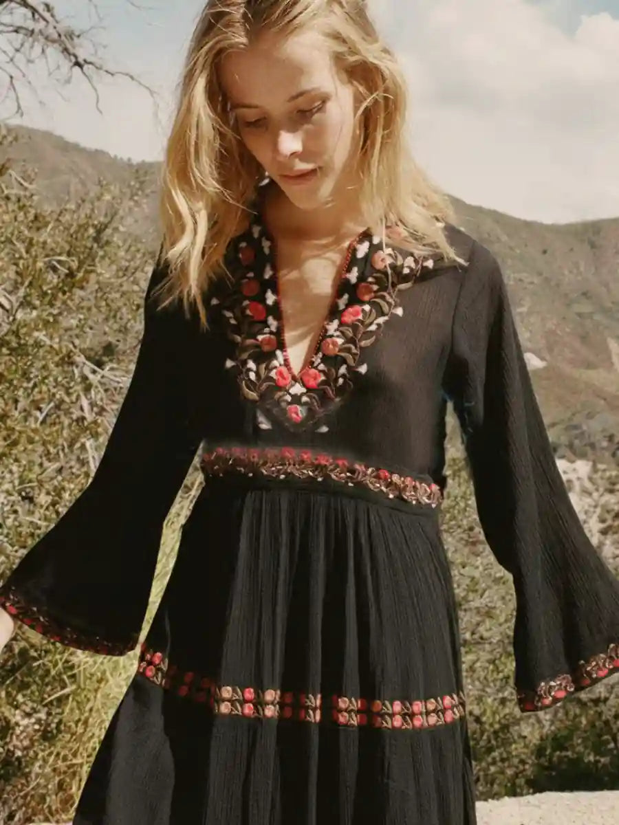 Boho Black Maxi Dress