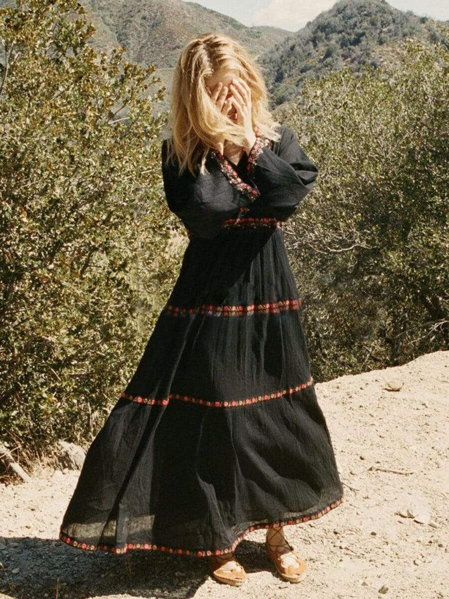 Boho Black Maxi Dress