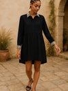 Boho Black Mini Dress Python
