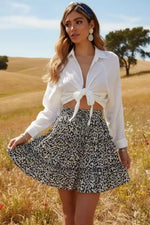 Boho Black Mini Skirt Adelie