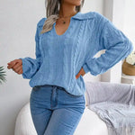 Boho Blue Knit Sweater