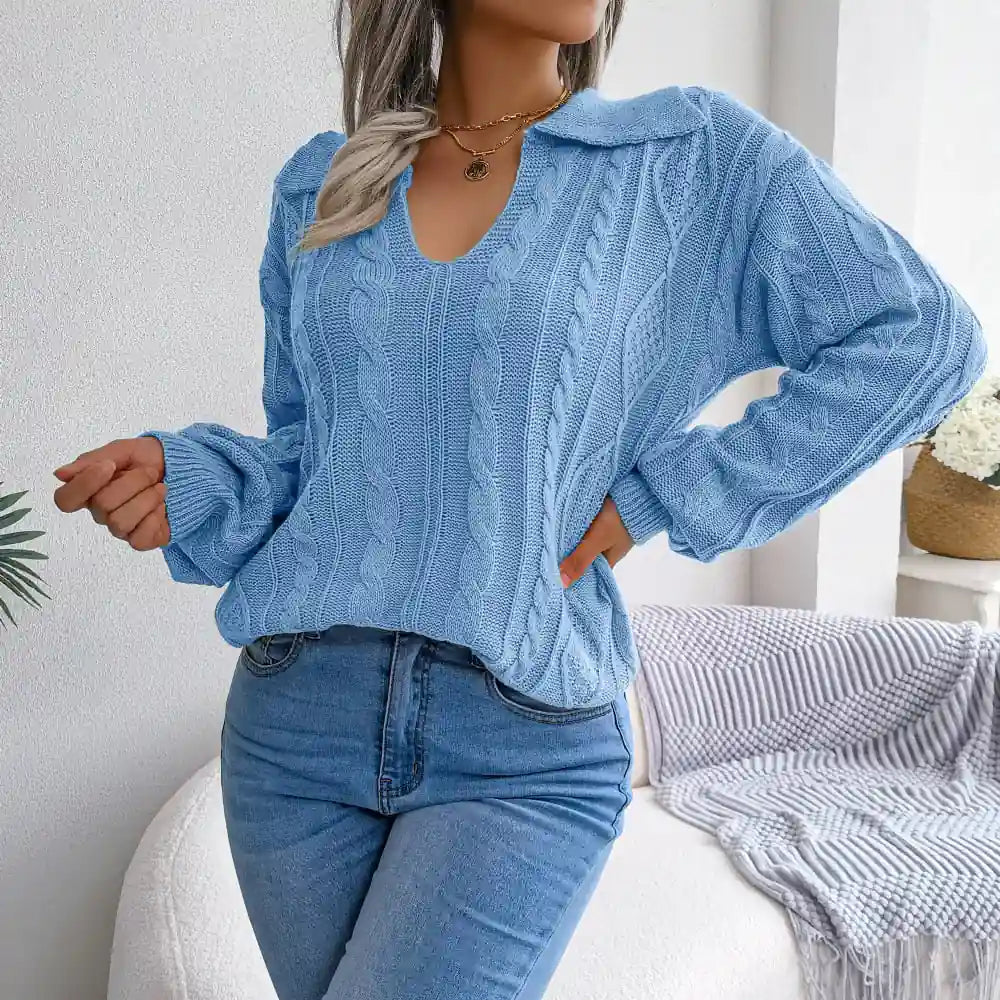Boho Blue Knit Sweater