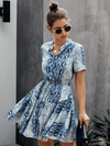 Boho Blue Mini Chic Dress - Python Spirit