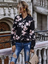 Boho Bomber Jacket with Floral Print