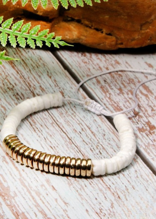 Boho Bracelet - Colorful Shell Gold
