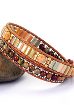 Boho Bracelet - Crystal Brown Stone