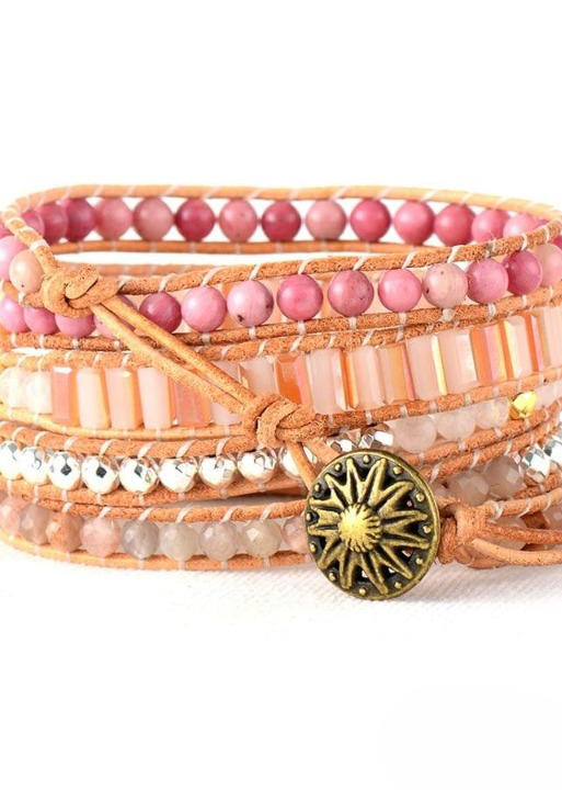Boho Bracelet - Pink Pastel Rhodonite
