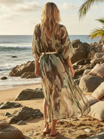 Boho Camouflage Beach Kimono Dress