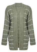 Boho Cardigan Mid-length green with relief pattern