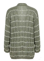 Boho Cardigan Mid-length green with relief pattern