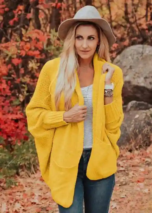 Boho Cardigan baldy closed cuff solid color