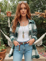 Boho Checked Shirt Jacket