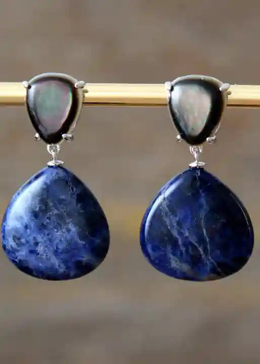 Boho Chic Earrings - Natural Stone