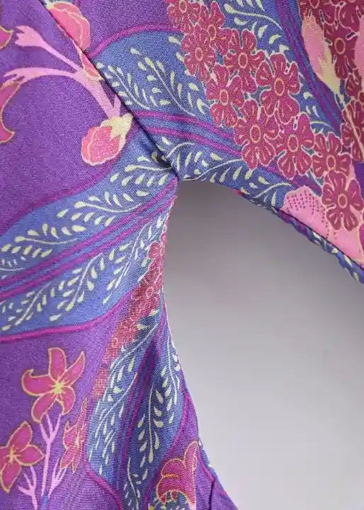 Boho Chic Floral Purple Kimono