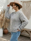 Boho Chic Grey Knit Pullover