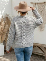 Boho Chic Grey Knit Pullover