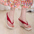 Boho Chic Red Wedge Flip Flop