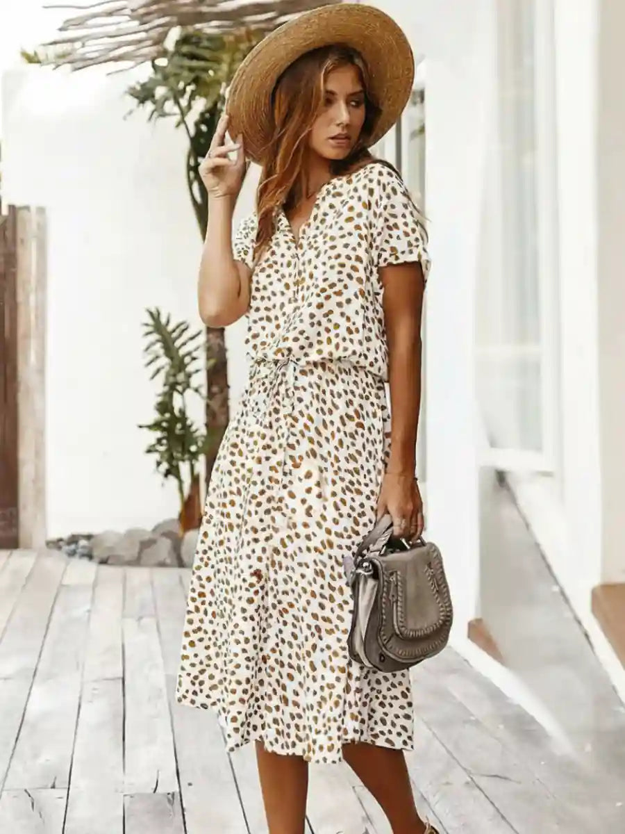 Boho Chic White Midi Dress