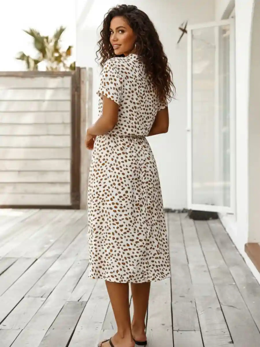 Boho Chic White Midi Dress