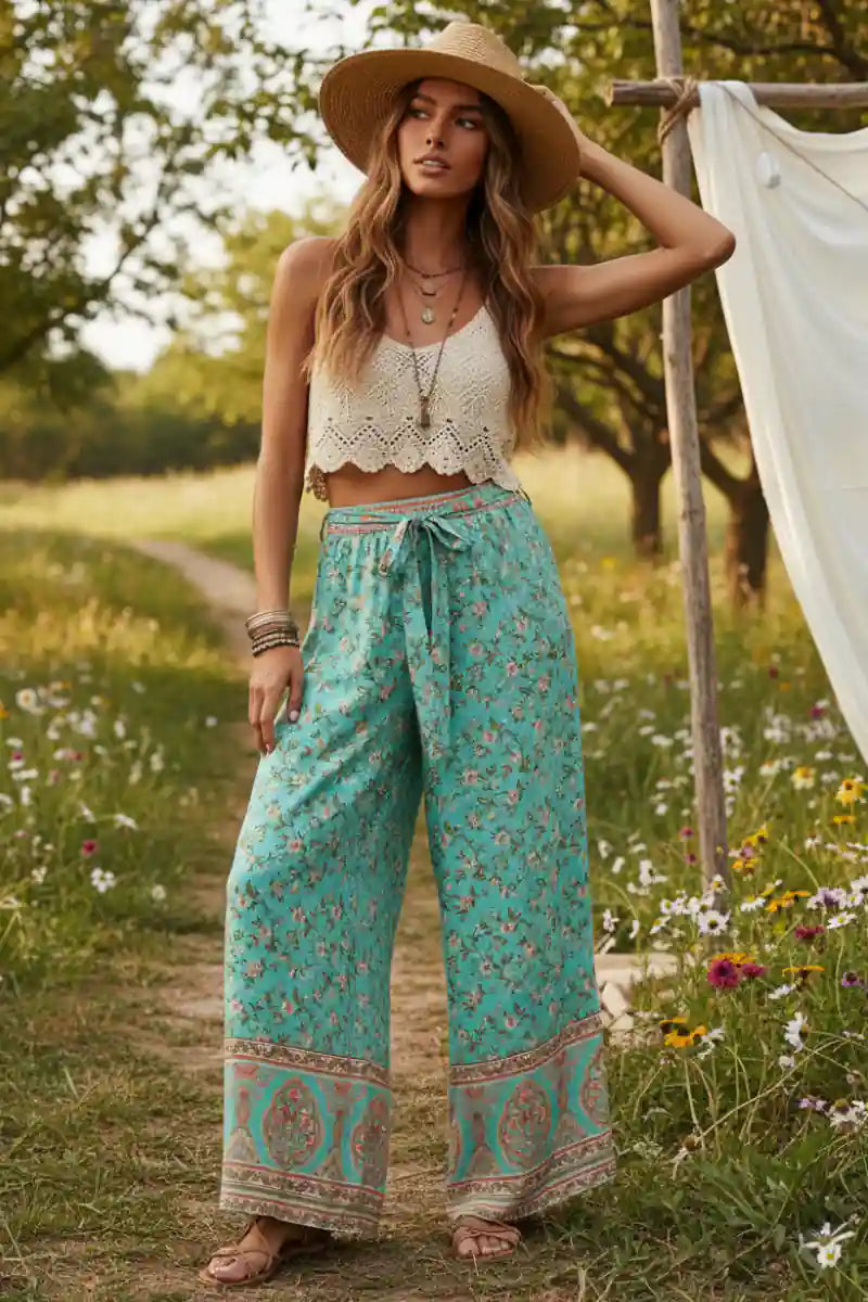 Boho Chic Wide Leg Pants