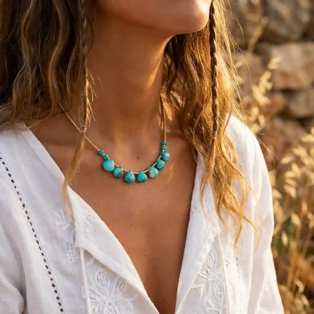 Boho Choker Necklace Gold Chain