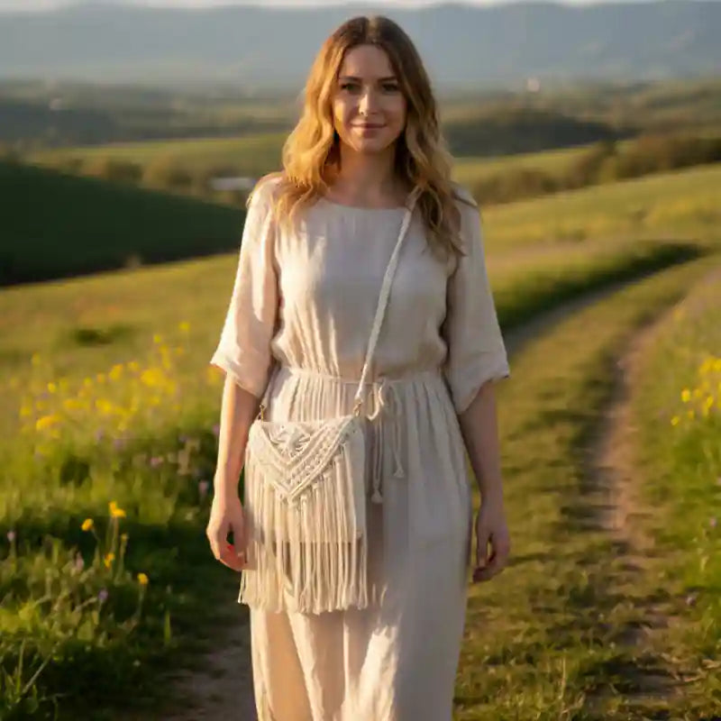 Boho Crochet Crossbody Bag