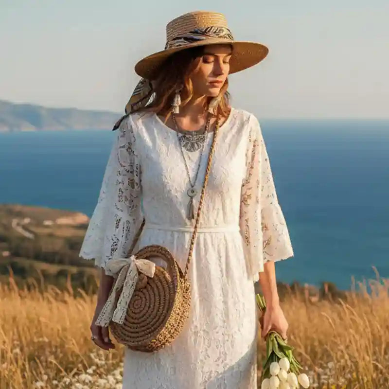 Boho Crossbody Straw Bags