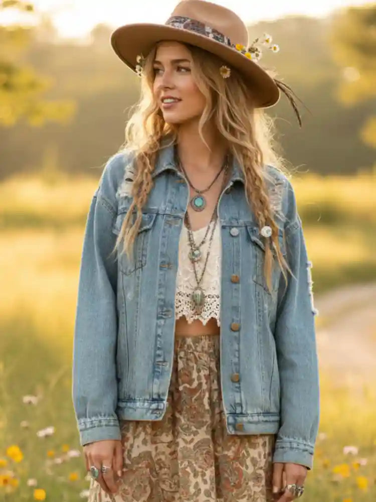 Boho Denim Jacket