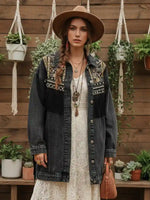 Boho Denim Jacket with Fringes