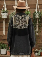 Boho Denim Jacket with Fringes