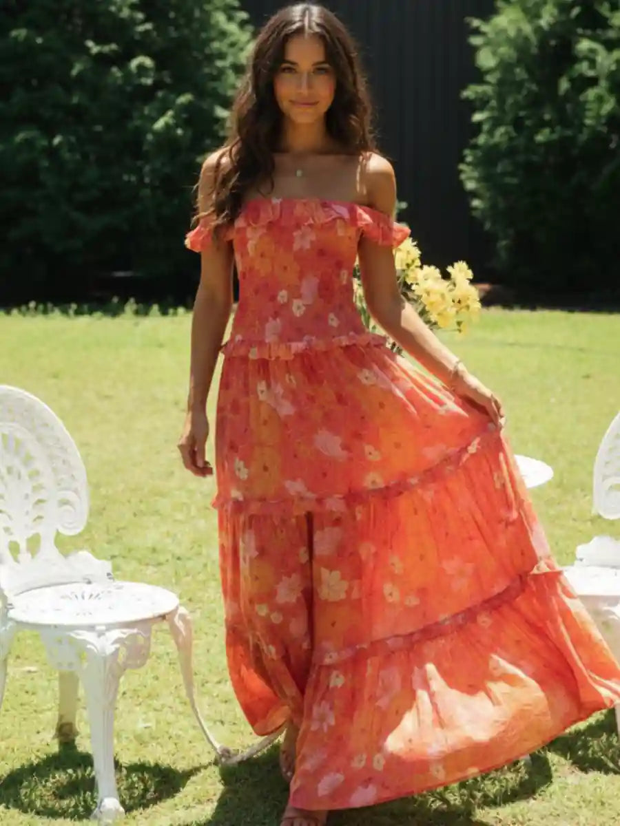 Boho Dress with Floral Print