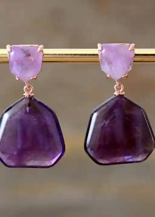 Boho Earrings - Natural Stone